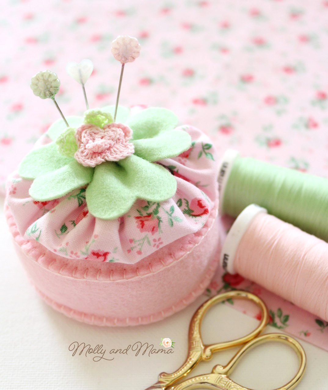 A Strawberry Inspired Pin Cushion Set - Molly and Mama