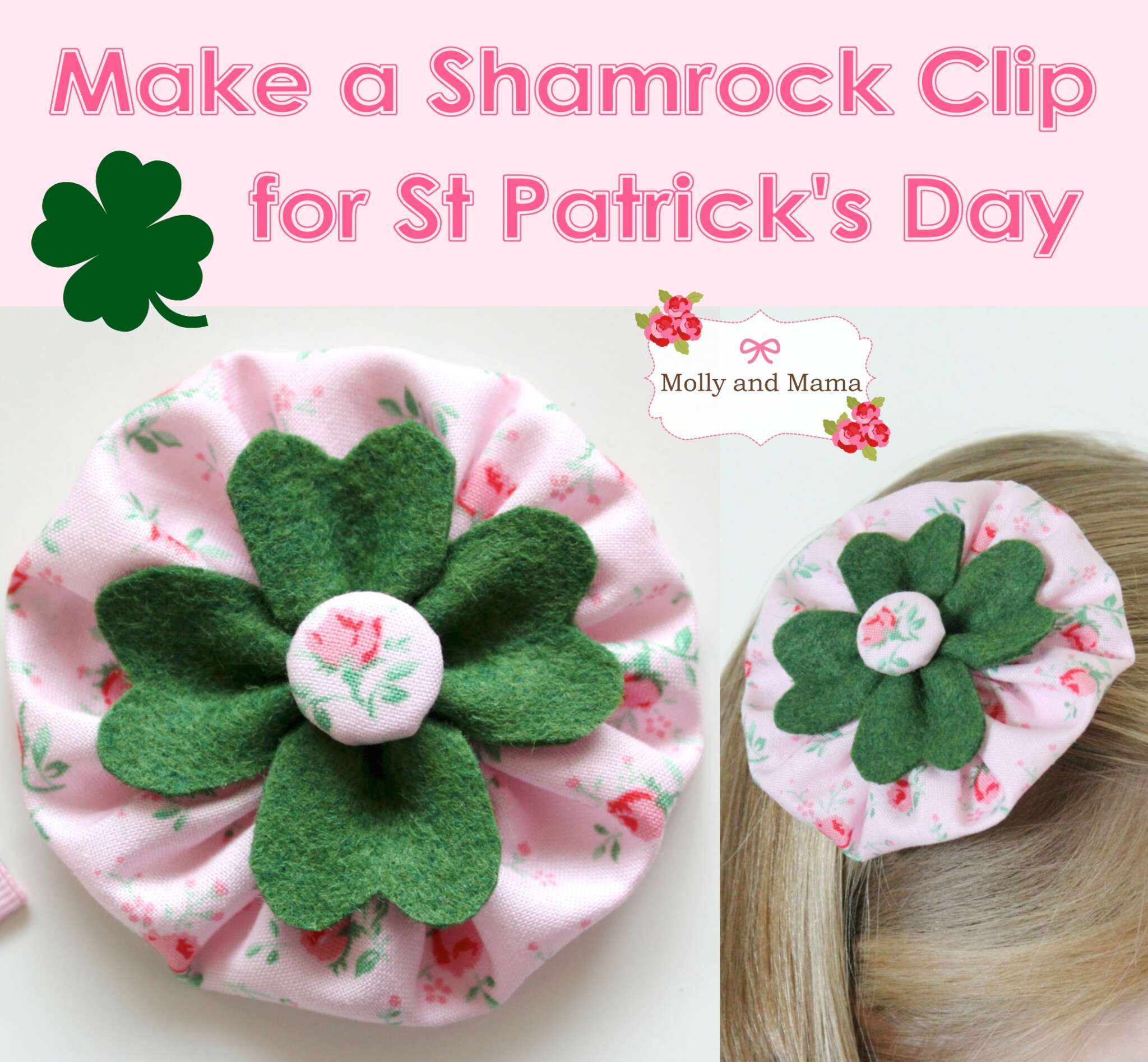Make a Shamrock Clip with this easy Molly and Mama tutorial