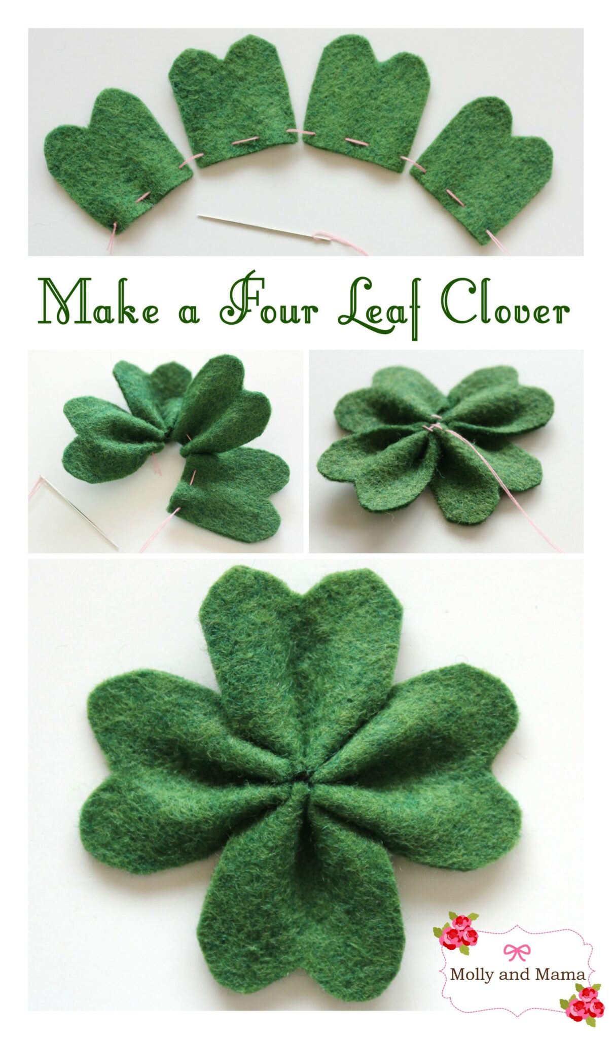 Adorable Green Felt Clover - Felt & Yarn