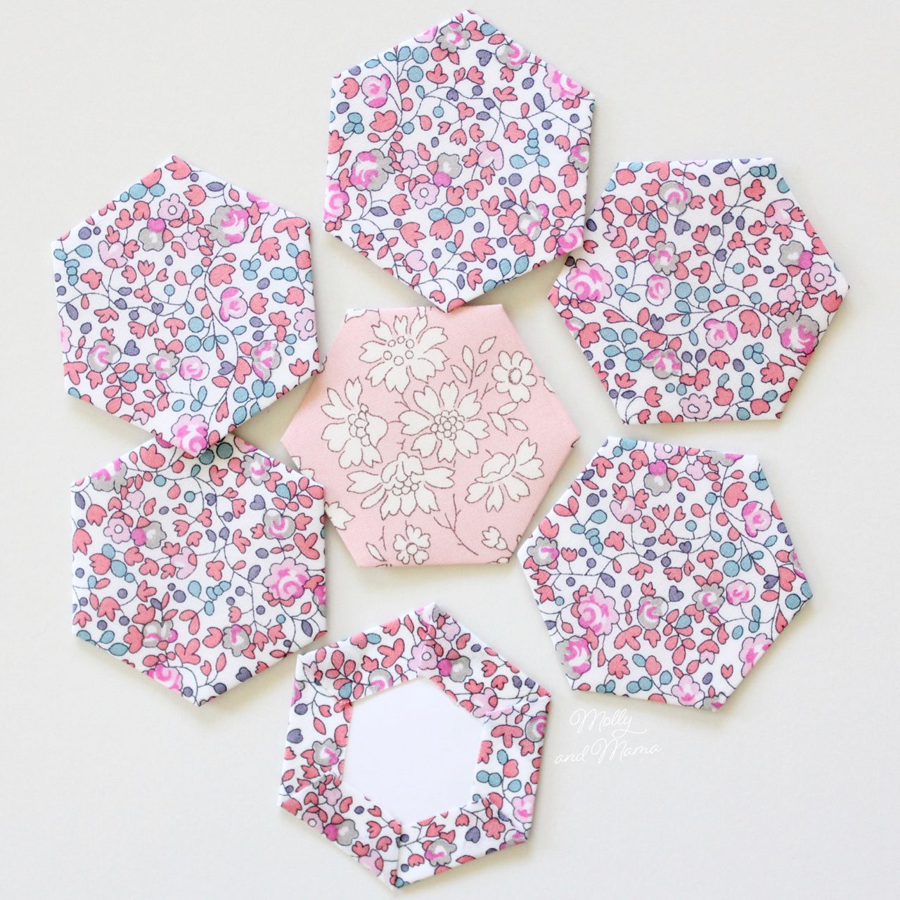 How to sew hexagons with English Paper Piecing - Gathered