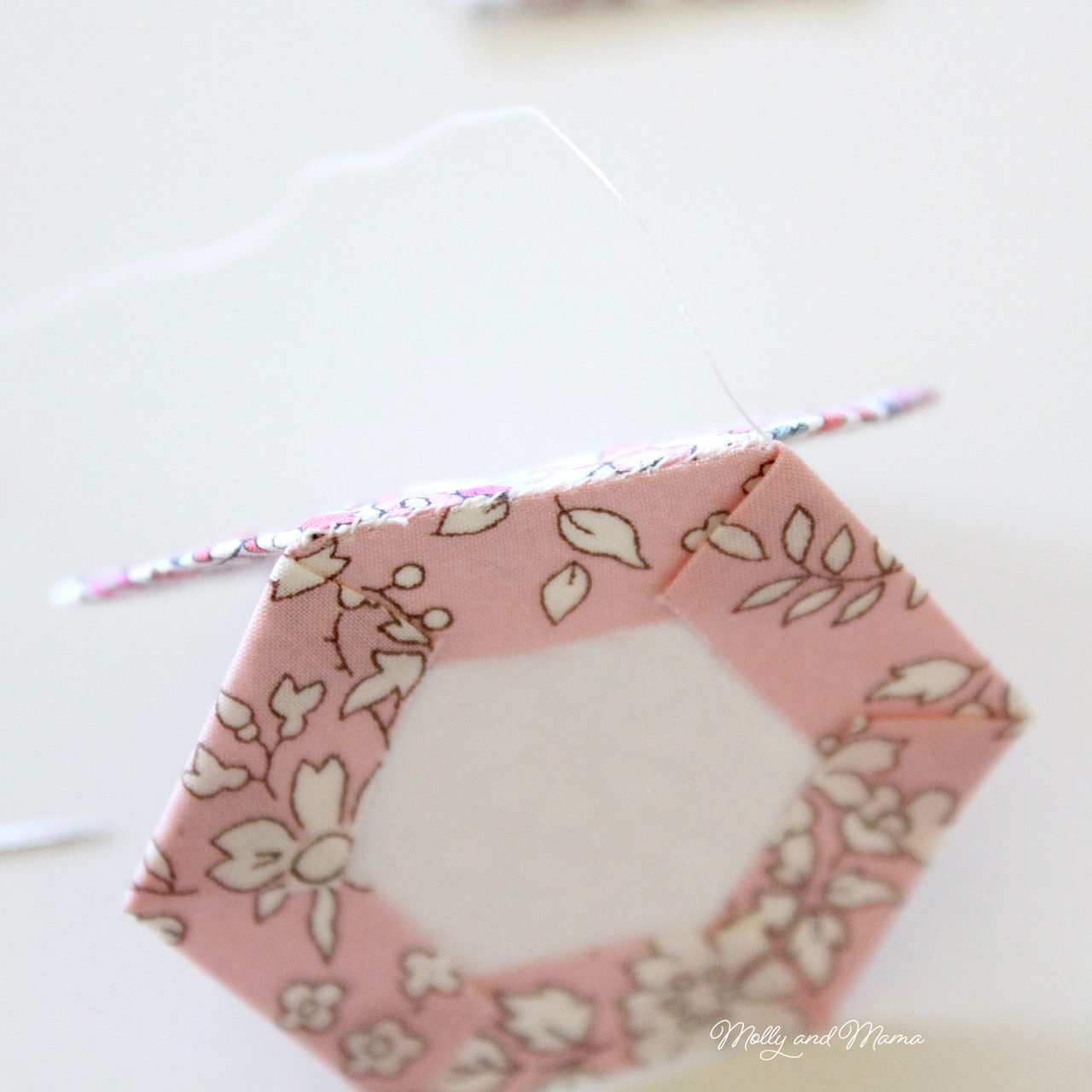 Make a Lace Zipper Pouch with a Hexagon Flower - Molly and Mama