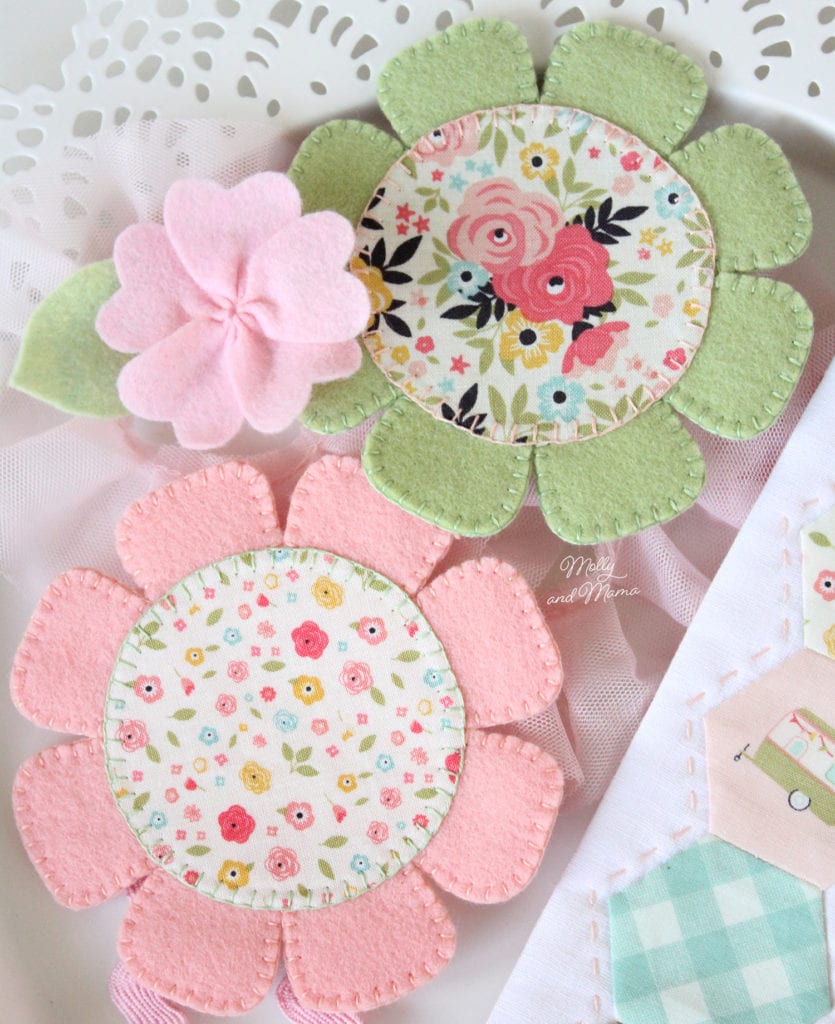 Sew a Felt Flower Coaster Molly and Mama