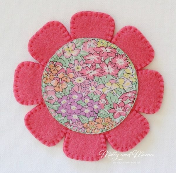 Sew a Felt Flower Coaster - Molly and Mama