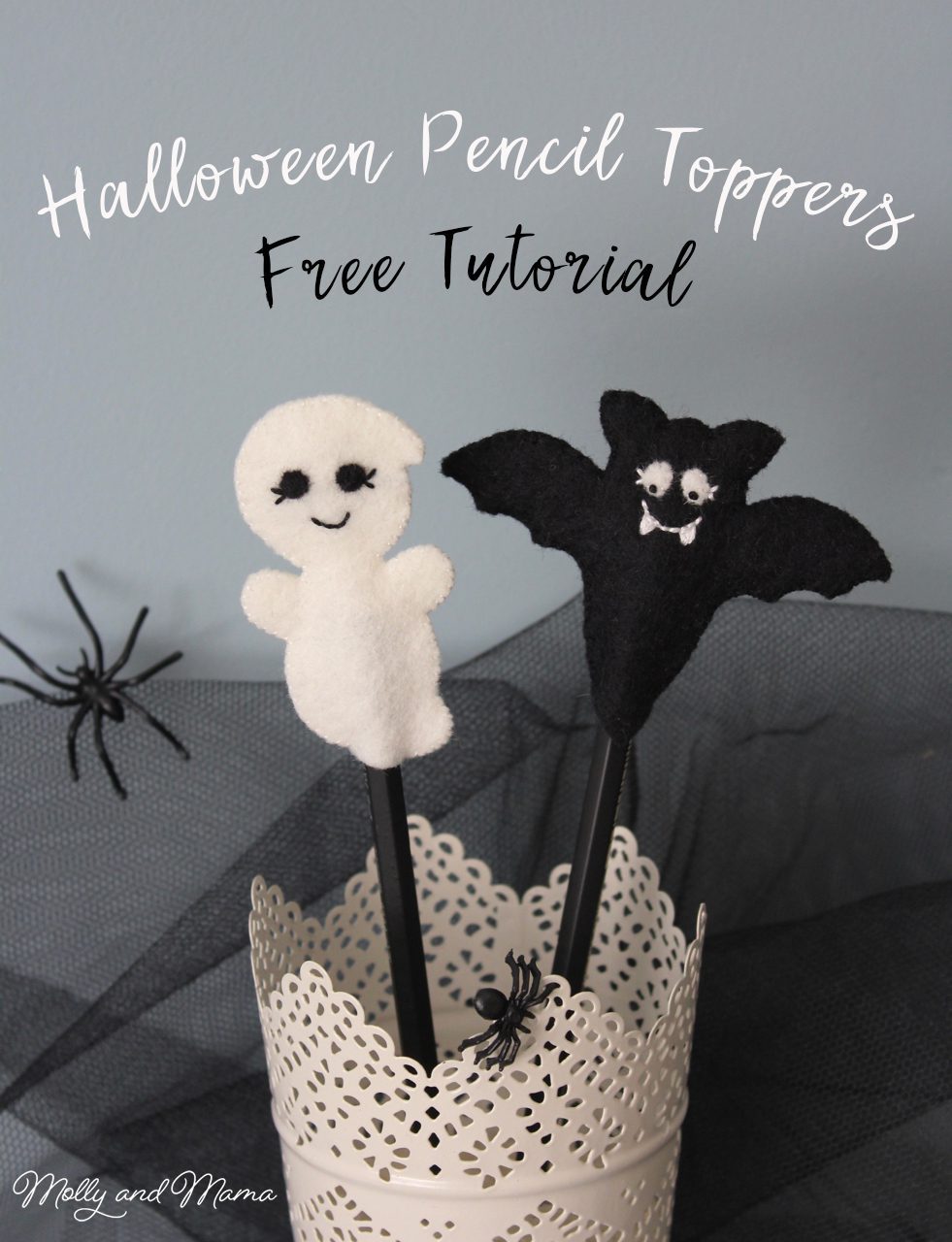 Halloween Felt Pencil Toppers Tutorial