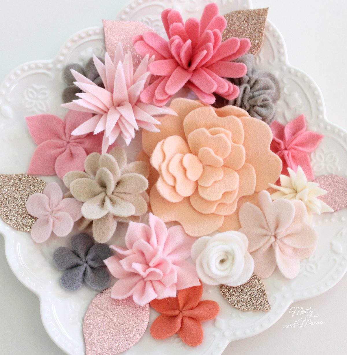 Felt Flower Pattern/tutorial PDF Download: DIY Felt Flowers