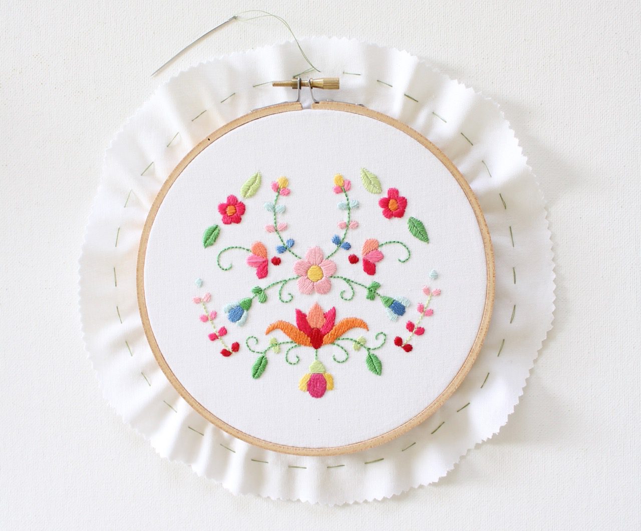 How to frame embroidery in a hoop - beginner tutorial