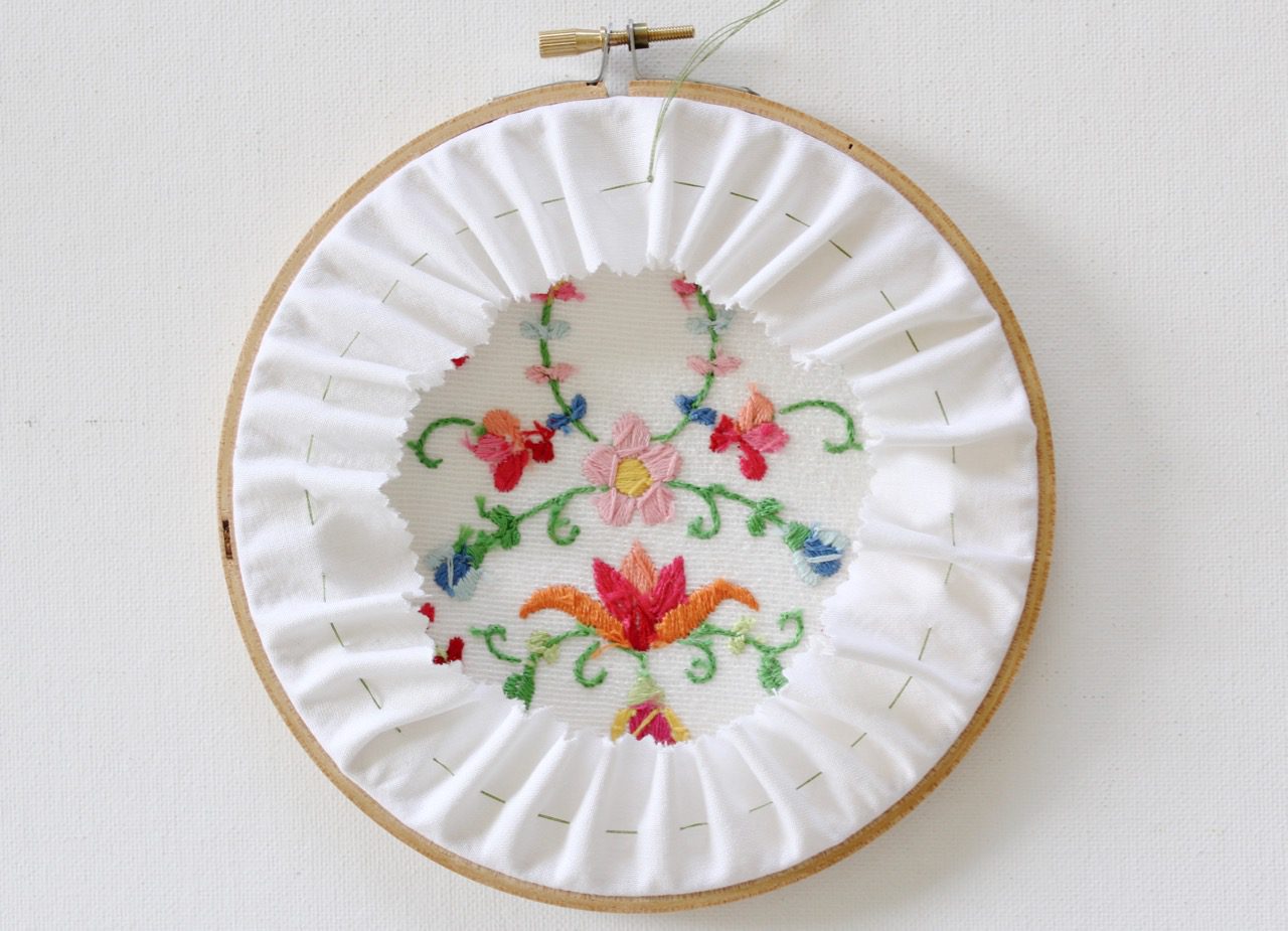 How to Finish an Embroidery Hoop - Wandering Threads Embroidery