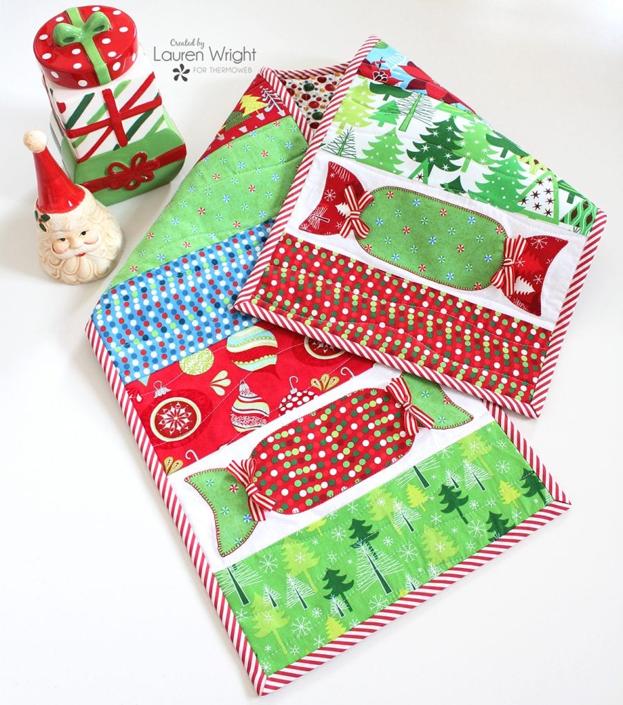 Christmas cracker applique table runner tutorial