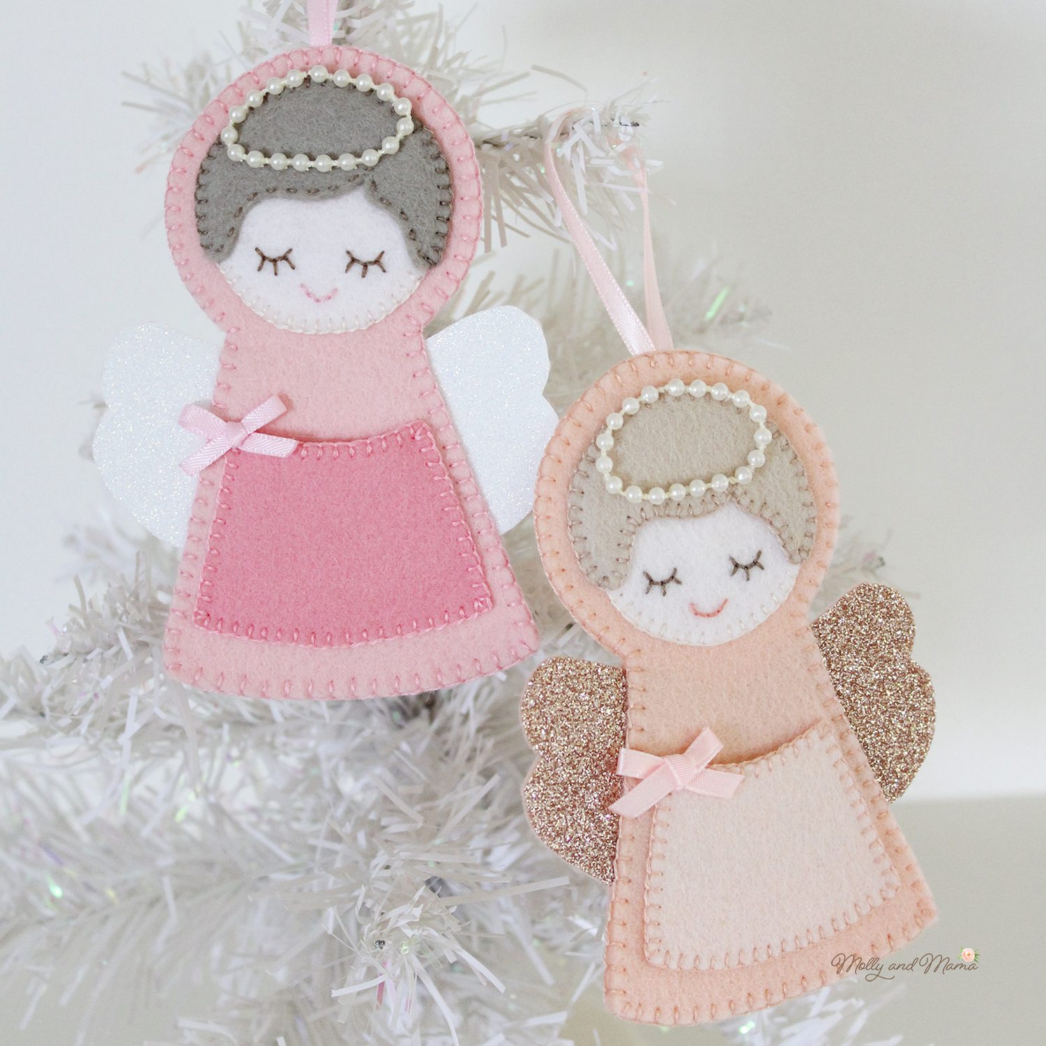 Fabric Angel Wings Christmas Tree Memory Ornament PDF Easy DIY