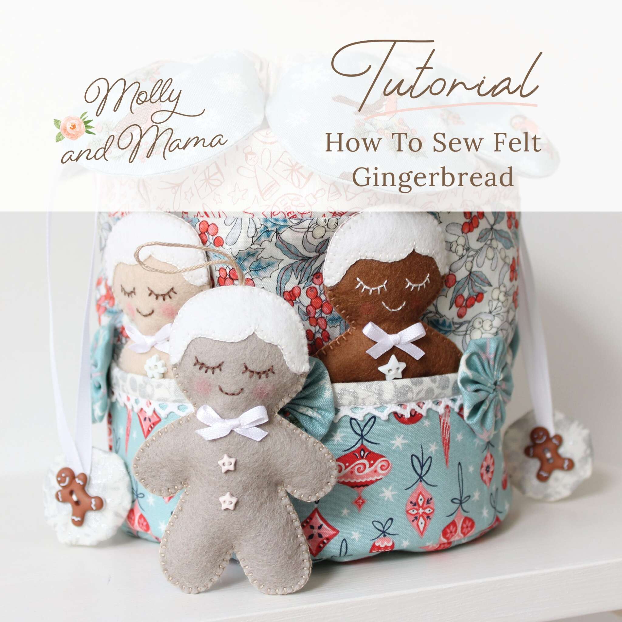 Sew A Gingerbread Ornament and Pretty Christmas Dilly Bag