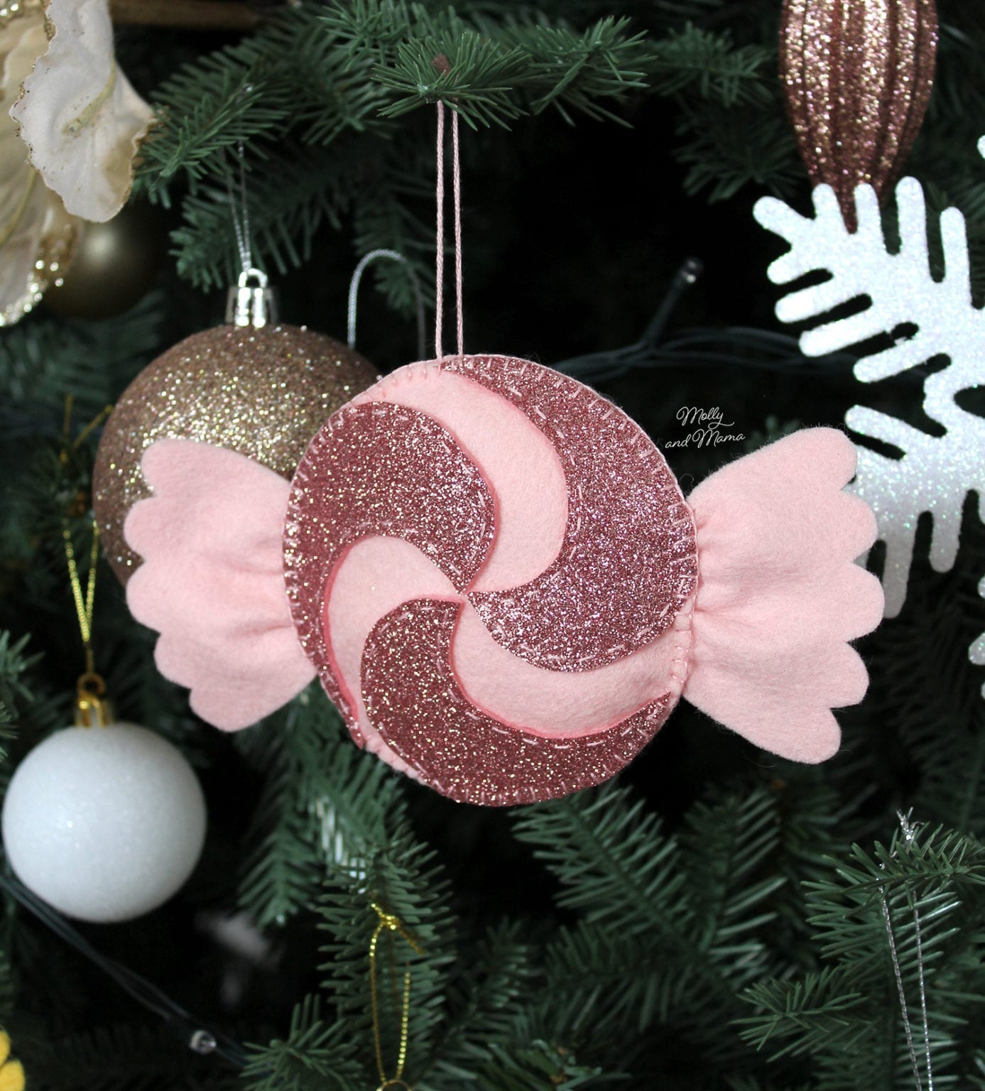 Christmas Lolly Ornaments A Free Pattern from My Felt Lady Molly