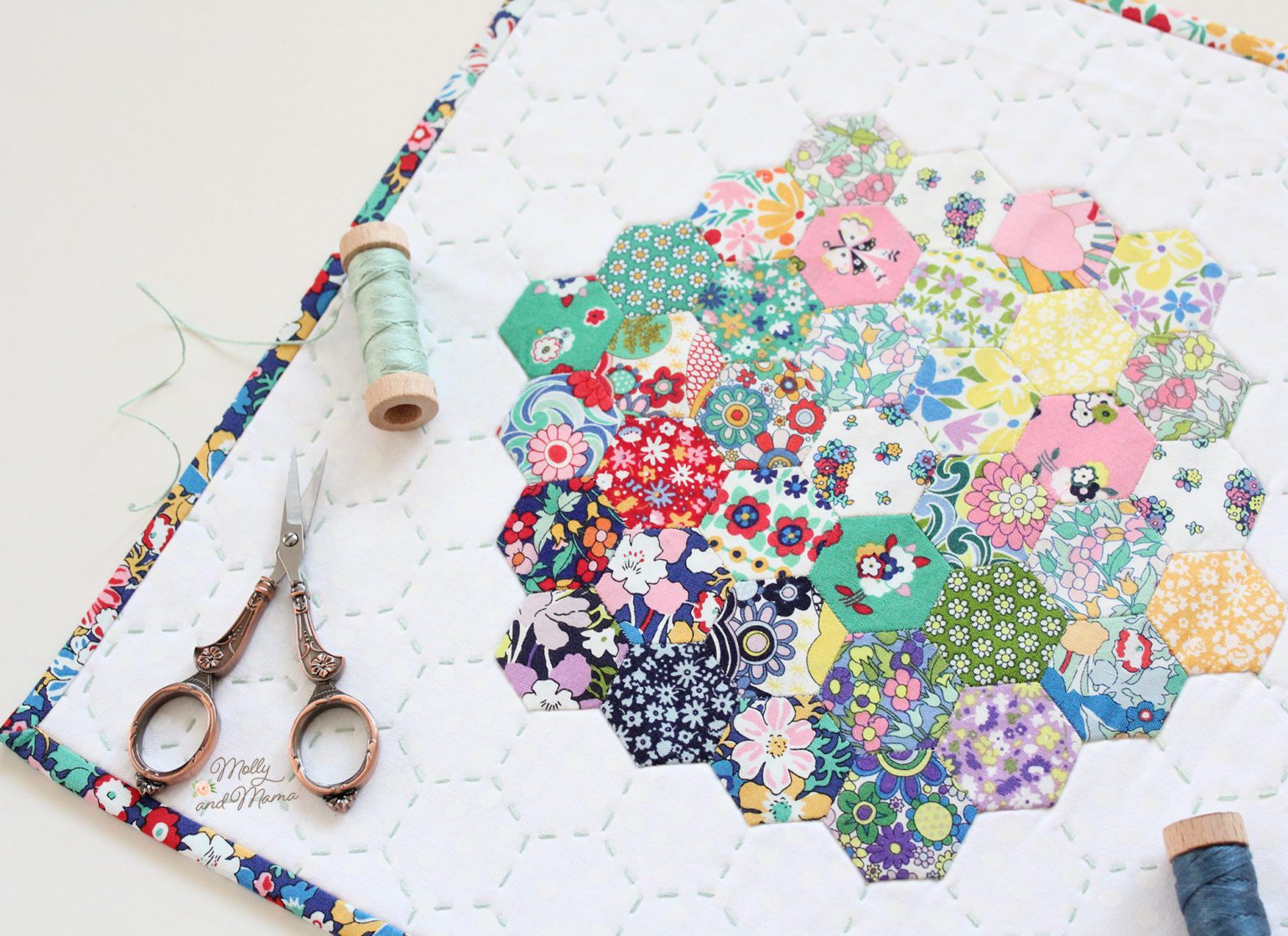 Stitching Another Mini Quilt With Liberty Carnaby - Molly and Mama
