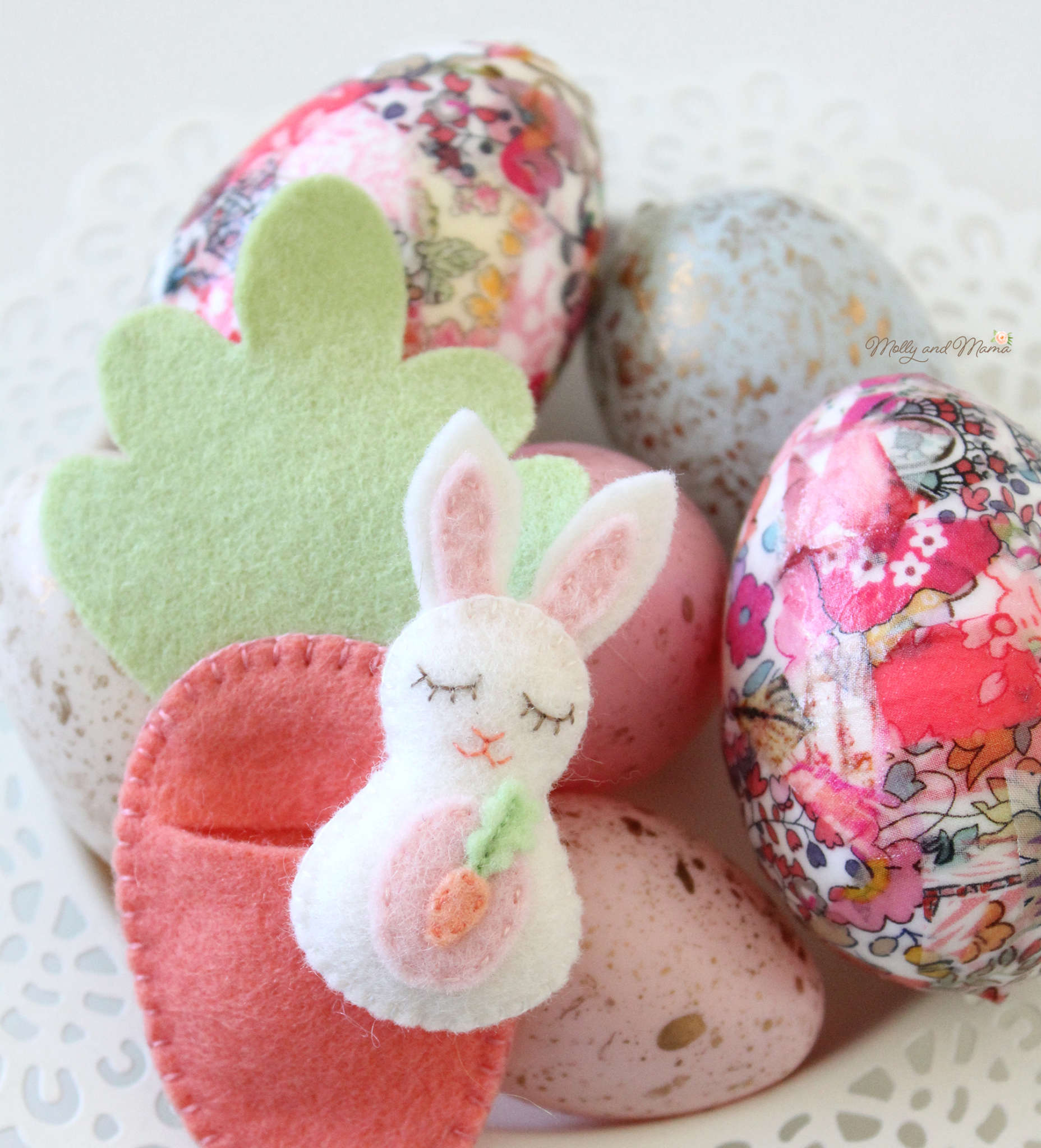 Make Scrappy Fabric Covered Easter Eggs - Molly and Mama