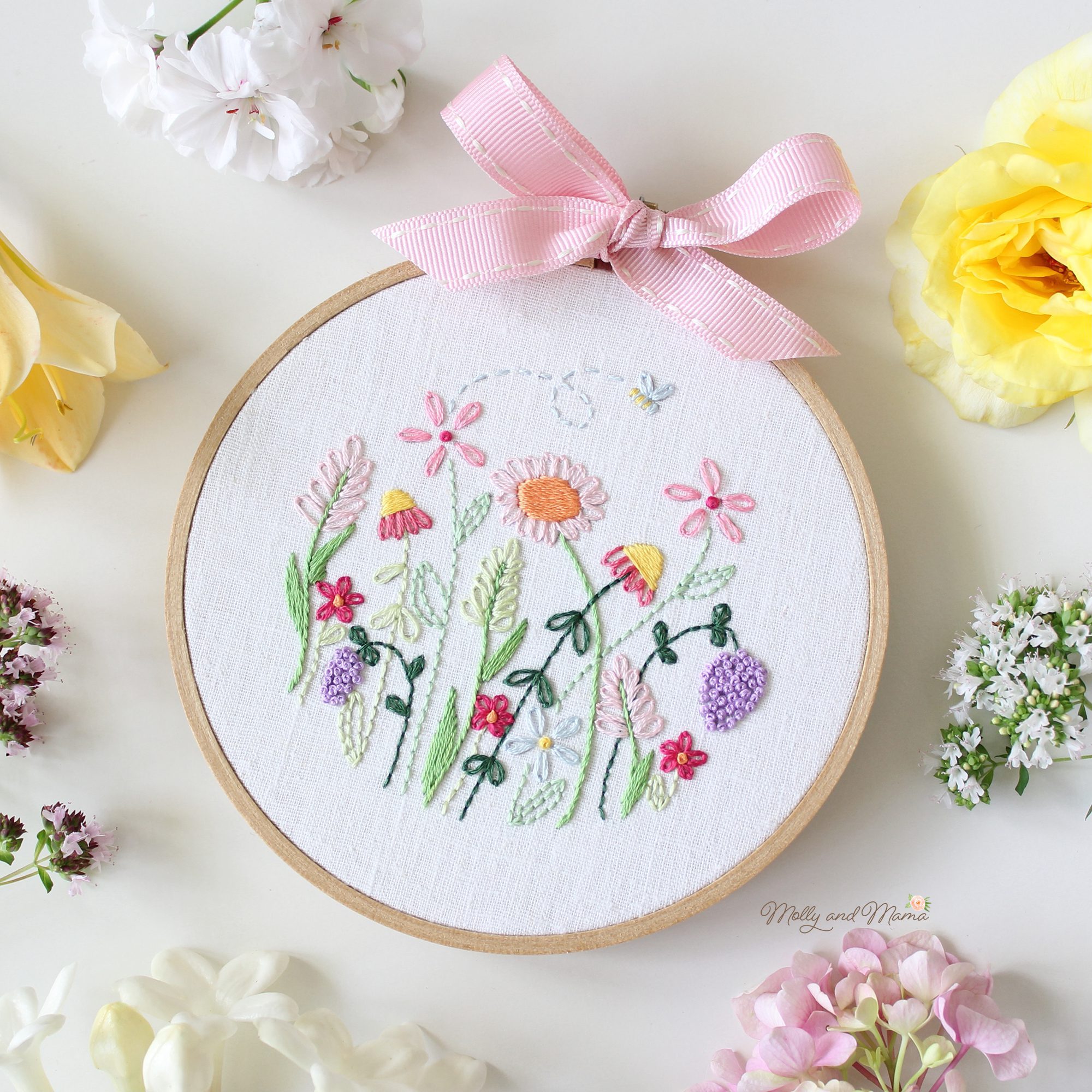 Welcome To Nan's Garden - A beautiful floral embroidery design