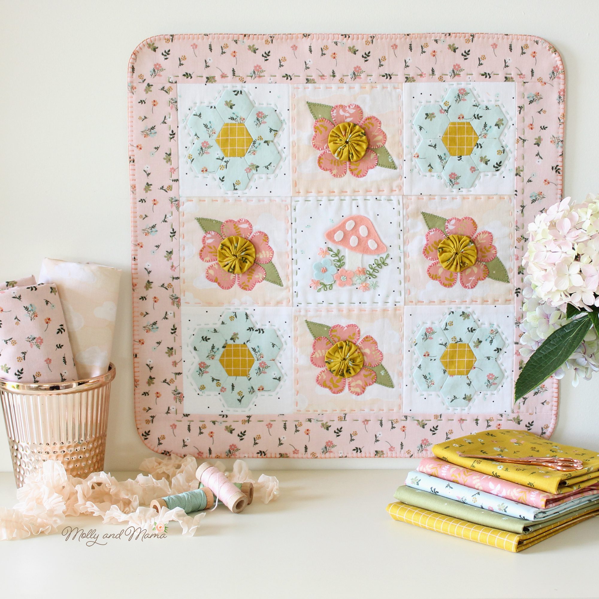 Cozy Quilt Designs 'Strip Club' Pattern - Dresden Bloom (Finished Project Size Is 54 x 54)